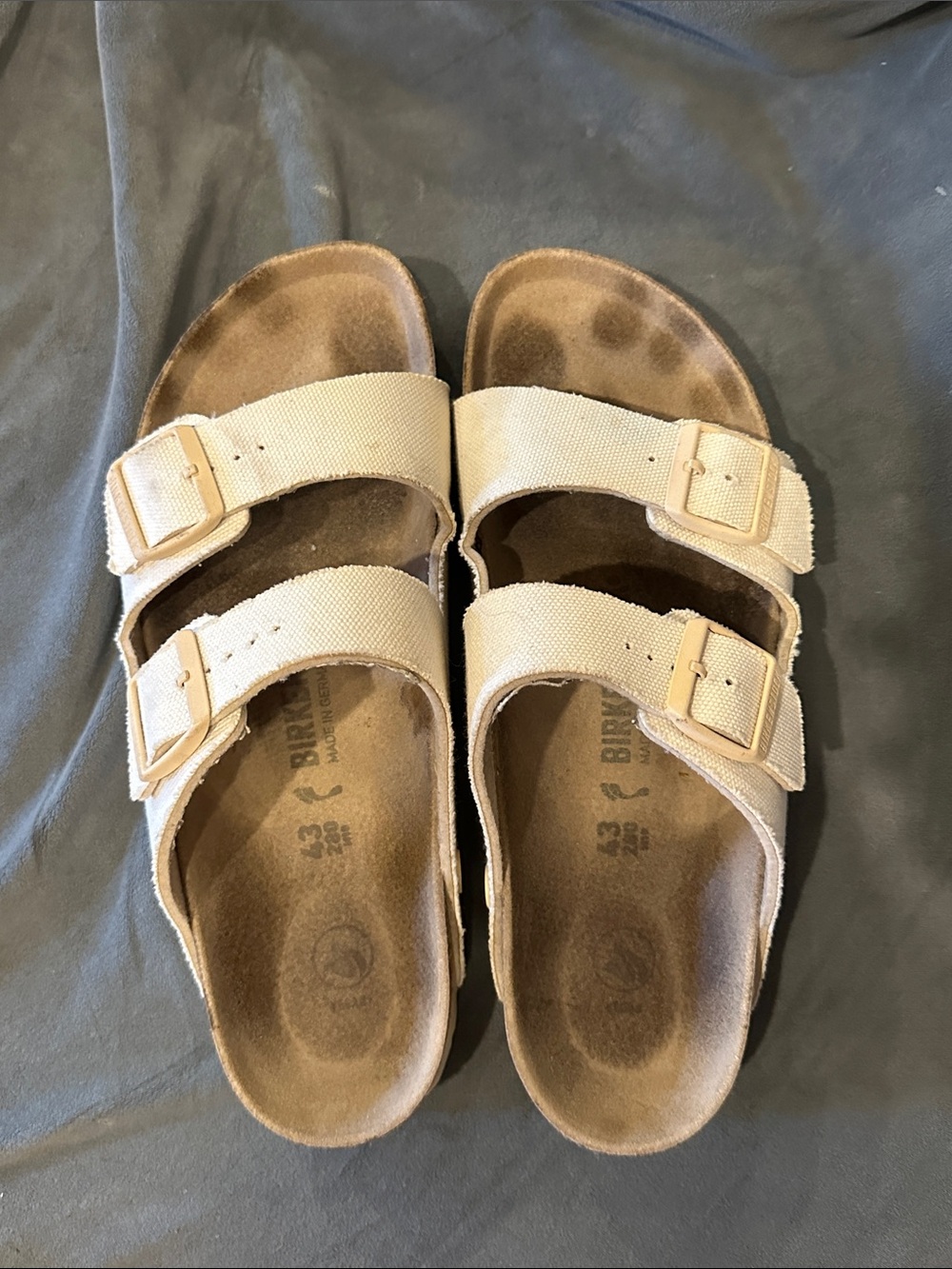 Women’s Beige Fabric/Canvas Birkenstock Sandals Size 43